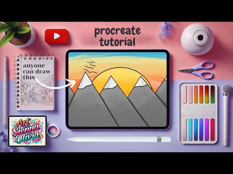Anyone Can Draw This Beautiful Mountain LANDSCAPE in PROCREATE