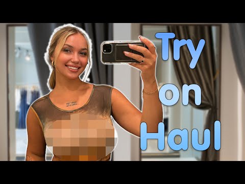 [4K] TRANSPARENT SHEER TOPS without 👙 🖤 Transparent Try on Haul