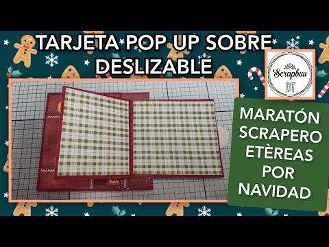 TARJETA POP UP SOBRE DESLIZANTE ,MARATON SCRAPERO ETÉREAS POR NAVIDAD