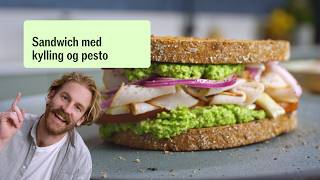Sandwich med kylling og pesto 