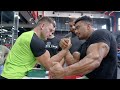 IRAKLI ZIRAKASHVILI DESTROYS DUBAI ARM WRESTLERS WITH LEVAN SAGINASHVILI AND LARRY WHEELS!