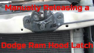 Dodge Ram Hood Latch: How to Manually Release the Latch