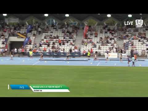 Mixed U15 4 x 100m Heat 1 - 2018 SUBWAY State Relay Championships // LAVicTV