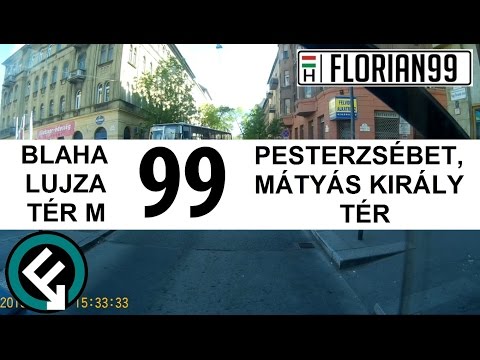 BKV 99-es busz útvonala (Blaha Lujza tér M (Népsz. u) -  P.erzsébet, Mátyás király tér)