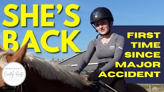 FIRST RIDING LESSON AFTER NEAR CATASTROPHIC ACCIDENT