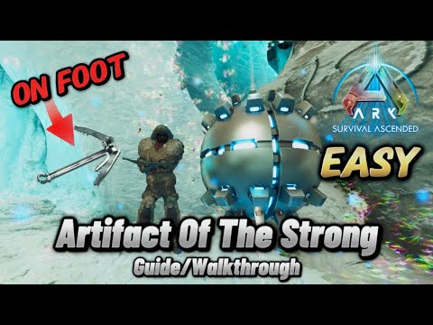 Ark: Survival Ascended The Island (HARD ICE CAVE) Artifact Of The Strong, EASY No Dino Run