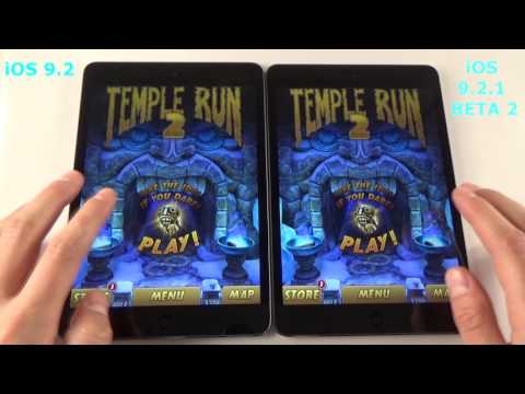 iOS 9.2 vs iOS 9.2.1 beta 2 iPad Mini 2 Retina display