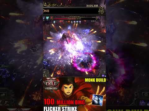 Insane Build 100Million Damage Flicker Strike Monk Build POE2 | Dawn of the Hunt | path of exile 2