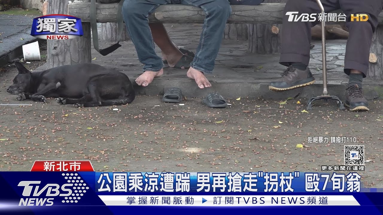公園乘涼遭踹!男再搶走「拐杖」毆7旬翁