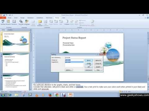 Microsoft PowerPoint 2010 Spell Check