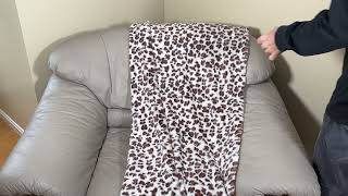 Leopard Print Blanket 50''x60'' Double Sided Faux Fur Throw Blanket