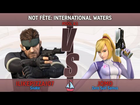 ilikepizza107 (Snake) vs JoMo (Zero Suit Samus) - Not Fête: International Waters - Pool A3