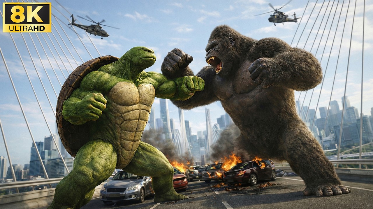 King Kong vs Giant Turtle Man: The Biggest Clash Begins in the Ocean | King Kong Full Movie