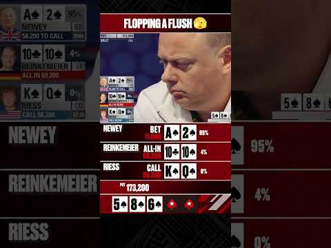 TWO Players FLOP A FLUSH 🤯 #flush #poker