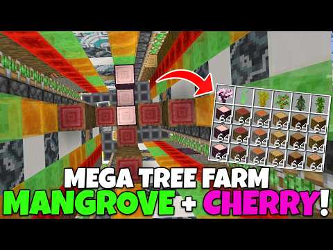 INSANE Tree Farm Tutorial! 8 Type Universal Farm! Minecraft Bedrock