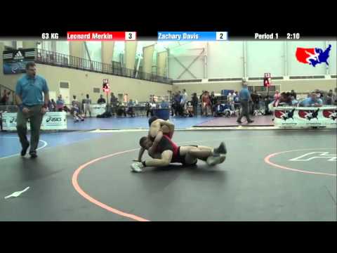 Leonard Merkin vs. Zachary Davis at 2013 ASICS FILA Cadet Nationals - GR