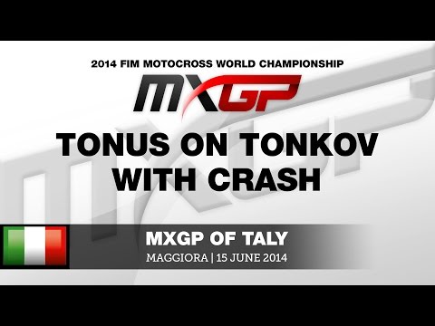 MXGP of Italy 2014 Tonus on Tonkov with Crash - Motocross