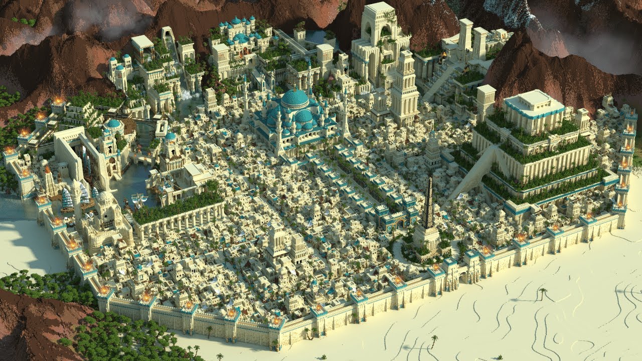 [1000 Hours Minecraft Timelapse] Babylon (4K/60fps)