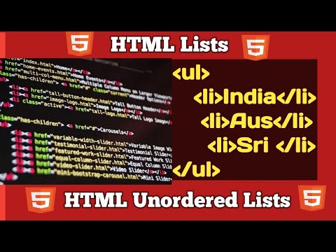 8 HTML Lists | HTML Unordered Lists