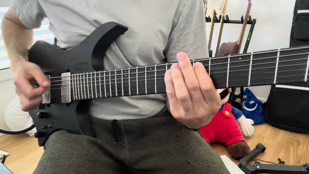 Roberto Barlocci playing the thirds-intervals riff from Symphony X's Electric Messiah on electric guitar.