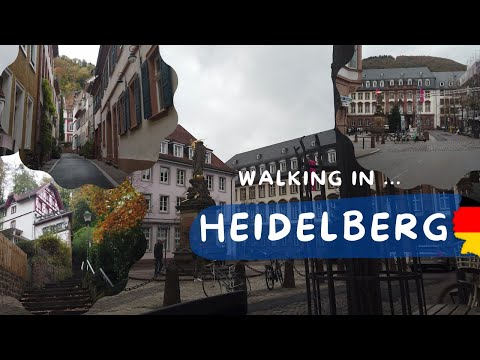 Heidelberg, andando em Heidelberg 4K, vista das ruas de Heidelberg Alemanha