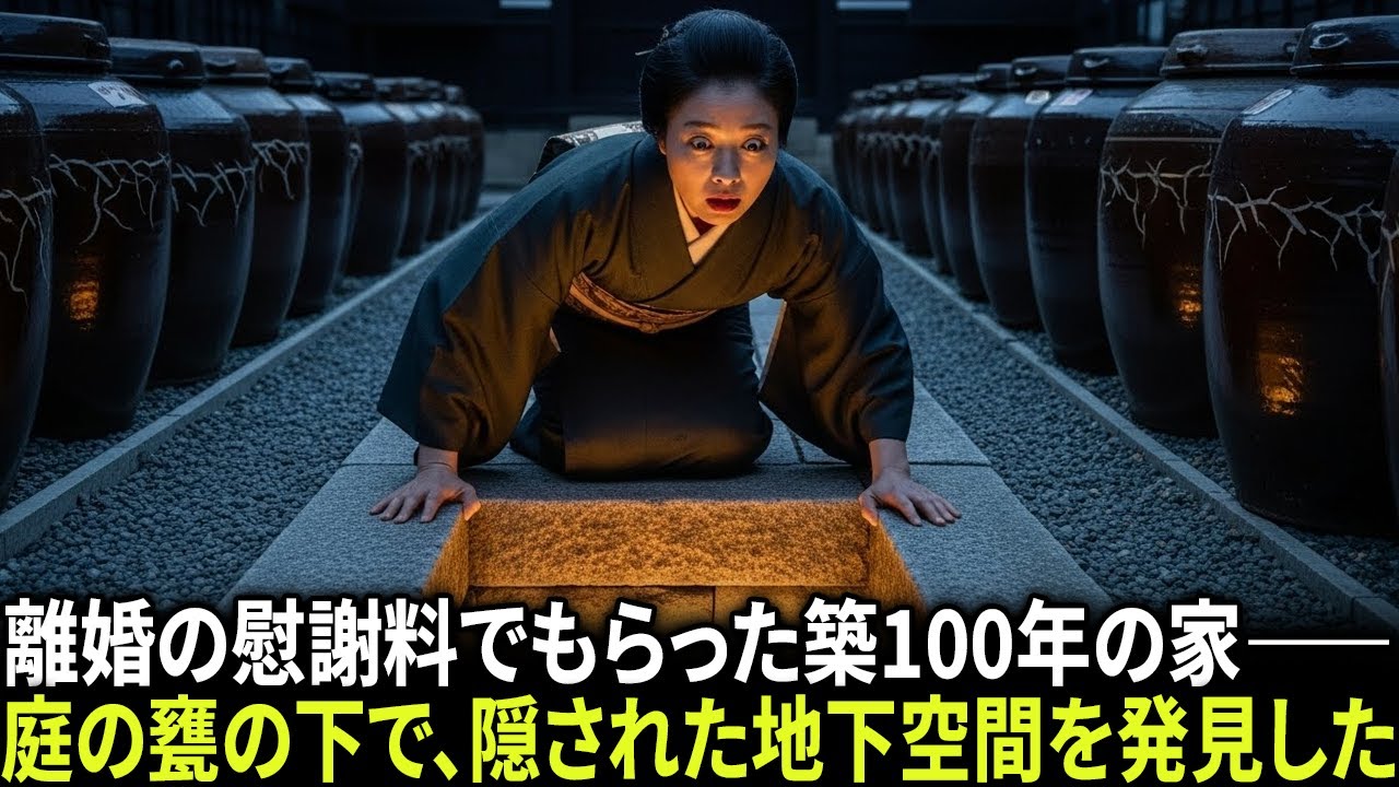 "離婚の慰謝料でもらった築100年の家――その庭の甕の下で、謎の地下空間を発見する……#感動する話 #スカッとする話"