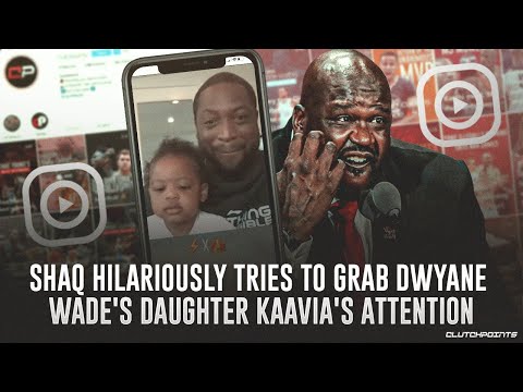 Shaq Hilariously Tries To Grab Dwyane Wade's Daughter Kaavia's Attention