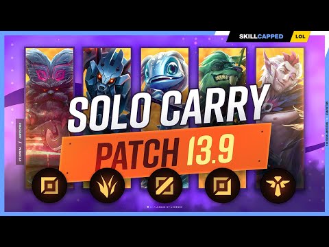 3 BEST SOLO CARRY Champions for EVERY ROLE on PATCH 13.9