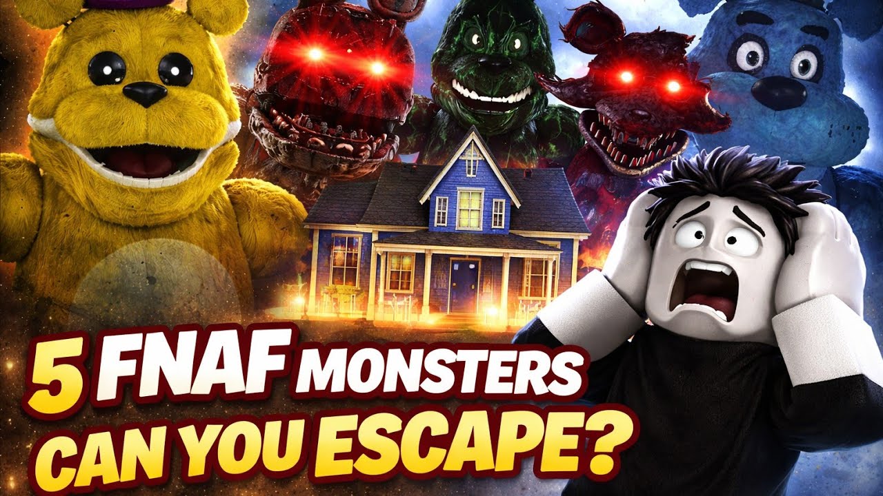 5 FNAF Monsters Are Guarding the House… I Can’t Even Get Close! 😱 Can You Escape? (Roblox Horror)