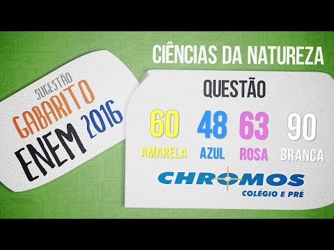 Gabarito ENEM 2016 CHROMOS - Prova Amarela: Questão 60
