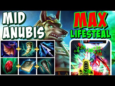 SMITE SEASON 9 ANUBIS MID GUIDE - FULL LIFESTEAL BUILD IS BROKEN