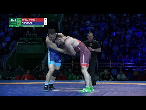 Round 2 FS - 86 kg: T. MAISURADZE (GEO) v. U. ORGODOL (MGL)