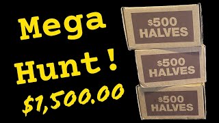 $1,500.00 MEGA HUNT! Searching 3 Boxes Of Halves For Silver