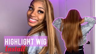 Highlights wig install ft. unice hair