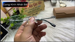 Gọng kính nhật bãi 3 mảnh gọng màu bạc còn đẹp giá rẻ