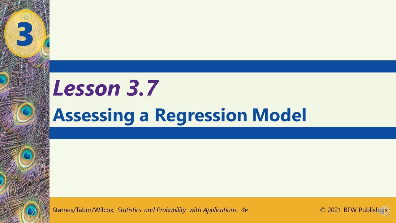 Stats Honors: 3.7 Assessing a Regression Model