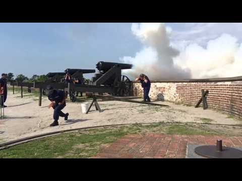 Fort Macon Cannon Fire in slow motion
