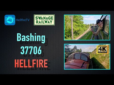 37706 4K Thrash at Swanage. Noisy Heavyweight Class 37 enjoyed by many, including Francis Bourgeois!