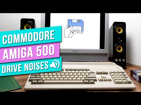 Commodore Amiga 500 Startup, Kickstart 1.3 And Game Loading Disk Drive Noises.