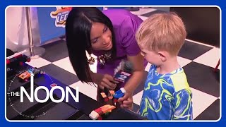 Liz Lewin can't help but beat kids at LEGO racing