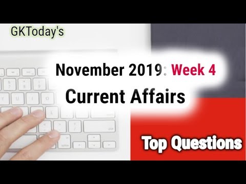 November 2019 Week 4(24-30 November) Current Affairs[English]
