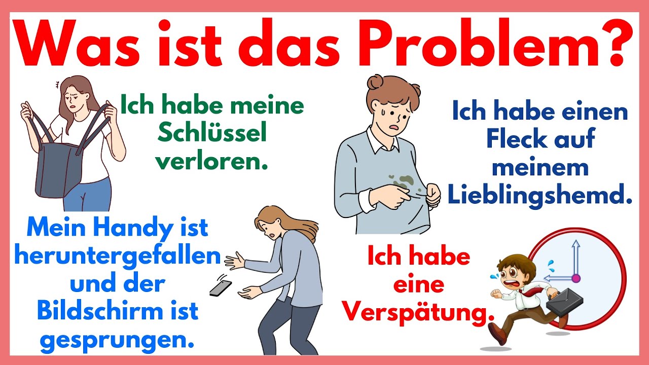Problem Situations in Daily Life | Action Verbs for Beginners | Learn German