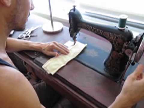 Singer 66 treadle sewing machine in action!