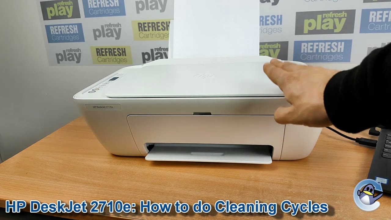 Watch video HP DeskJet 2710e: How to do Printhead Cleaning Cycles Now HP DeskJet 2710e: How to do Printhead Cleaning Cycles