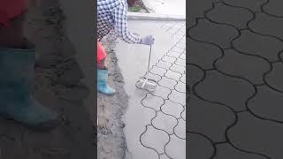 Making process of patterned concrete pavement