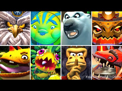 Donkey Kong Country Returns HD & Tropical Freeze - All Bosses (No Damage)