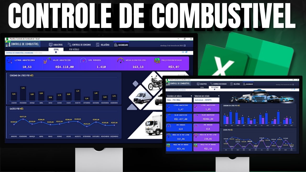 Planilha Controle de Combustível no Excel