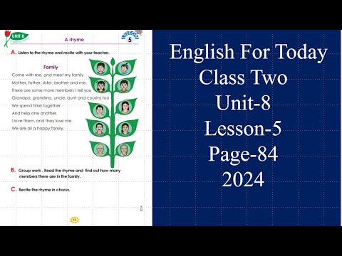 Family rhyme...Class 2 English Unit 8 Lesson 5 Rhyme Family.2024.page-84.Kobita family.