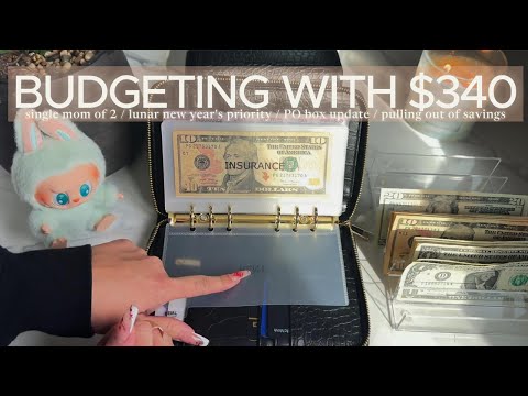Budget with $340 l Single Mom of 2 l Lunar New Year l Car Window is Fully Cracked! Cash stuffing