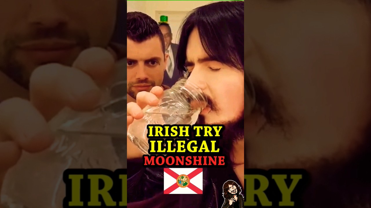Irish People Try ILLEGAL American Moonshine - (153% Proof) @LeatherJacketGuy #Shorts